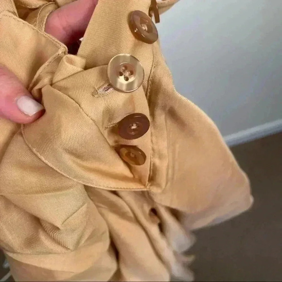 L'Academie The Danette Bronze Button Fly Belted High Rise Trouser Pants - Picture 4 of 10